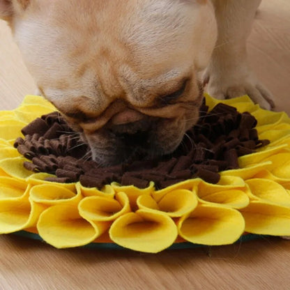 Pet Sniffing Mat Training Blanket Dog Snuffle Mat Sunflower Pad Dog Relieve Stress Nosework Puzzle Toy Mat Pet Nose Foraging Pad