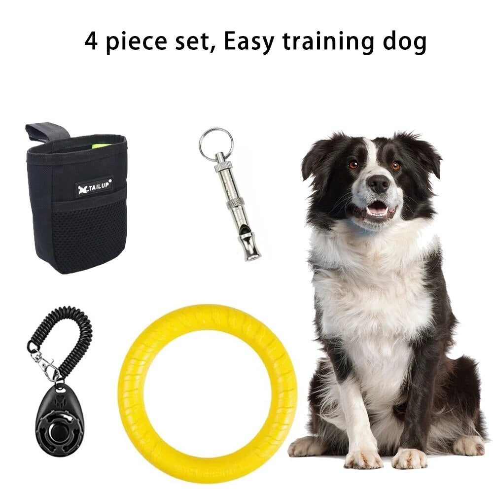 Dog Training Set Pet Whistle Clicker Bag Rope Ball Ring Puller Toys Large Dogs Interactive Trainings Equipment Accessories For