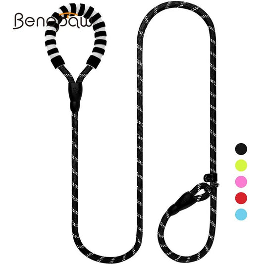 Benepaw Adjustable Pet Leash Collar 2 In 1 Reflective Padded Handle Dog Slip Leash Training Rope For Small Medium Large Dogs