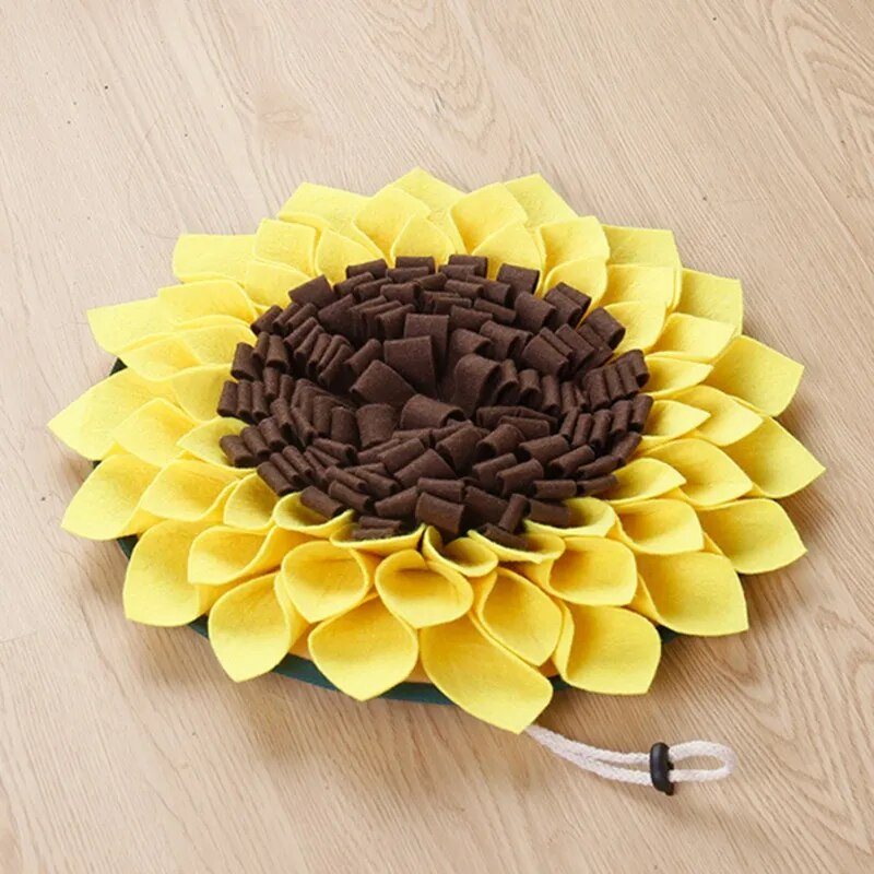 Pet Sniffing Mat Training Blanket Dog Snuffle Mat Sunflower Pad Dog Relieve Stress Nosework Puzzle Toy Mat Pet Nose Foraging Pad