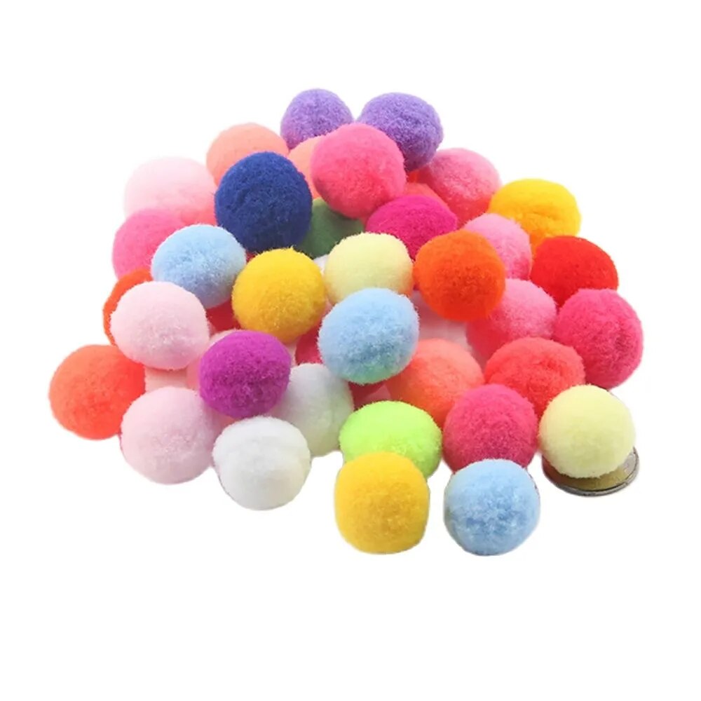 10/20/30 Pcs Cute Funny Cat Toys Stretch Plush Ball 3cm Cat Toy Ball Creative Colorful Interactive Cat Pom Pom Cat Chew Toy