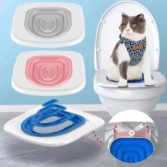 2023 Toilet Pet Upgrade Cat Toilet Trainer Reusable Training Toilet for Cats Training Set Cat Litter Box Mat Toilet Accessaries