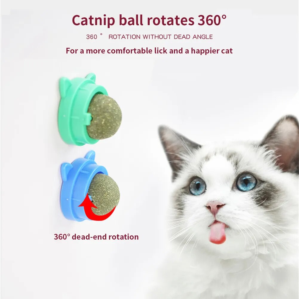 Catnip Wall Ball Cat Toy Licking  Mint Ball Cat Accessories