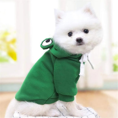 Pet Dog Hoodie-Dog Basic Sweater Coat Cute Frog Shape Warm Winter Jacket Cat Cold Weather Clothes Outfit Outerwear Dog Halloween